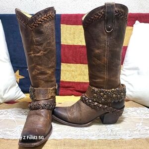Super sexy CORRAL WOMEN'S WOVEN STUD & HARNESS BOOTS - SQUARE TOE